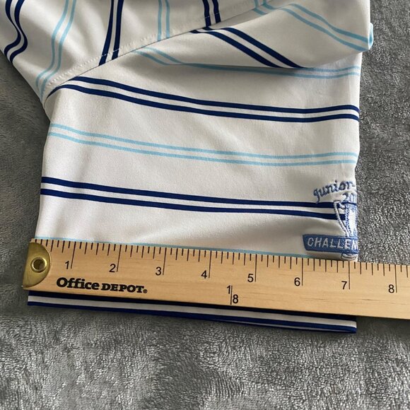 Stitch Striped Men's‎ Performance Golf Polo Size Medium Logo Riviera Golf Course - Picture 8 of 12